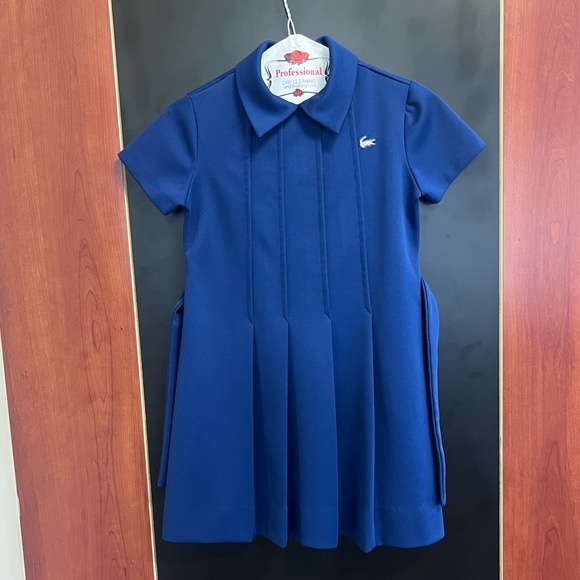 Vintage Chemise Lacoste Polo Dress Size 12/14 Red And Navy Blue Matching Belts - Picture 5 of 16